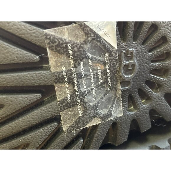 NEW UGG Black Suede Ansley Parc Fur Platform Winter Slip on Boot Size 7 - Picture 9 of 11